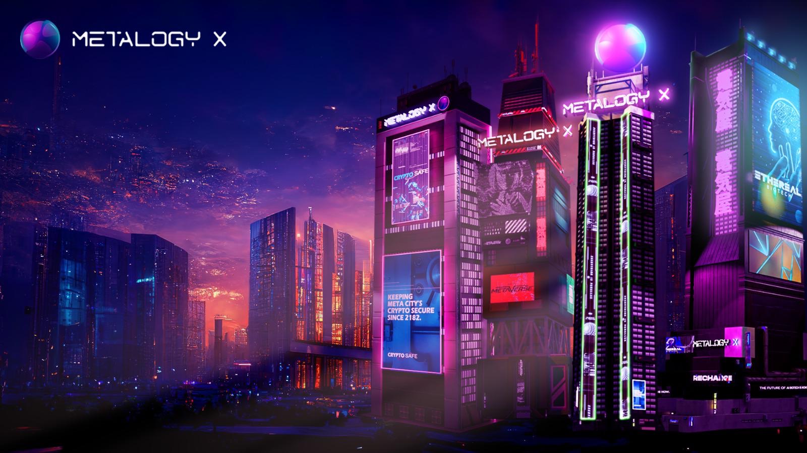 Metalogyx neon skyline rendered in Unreal Engine